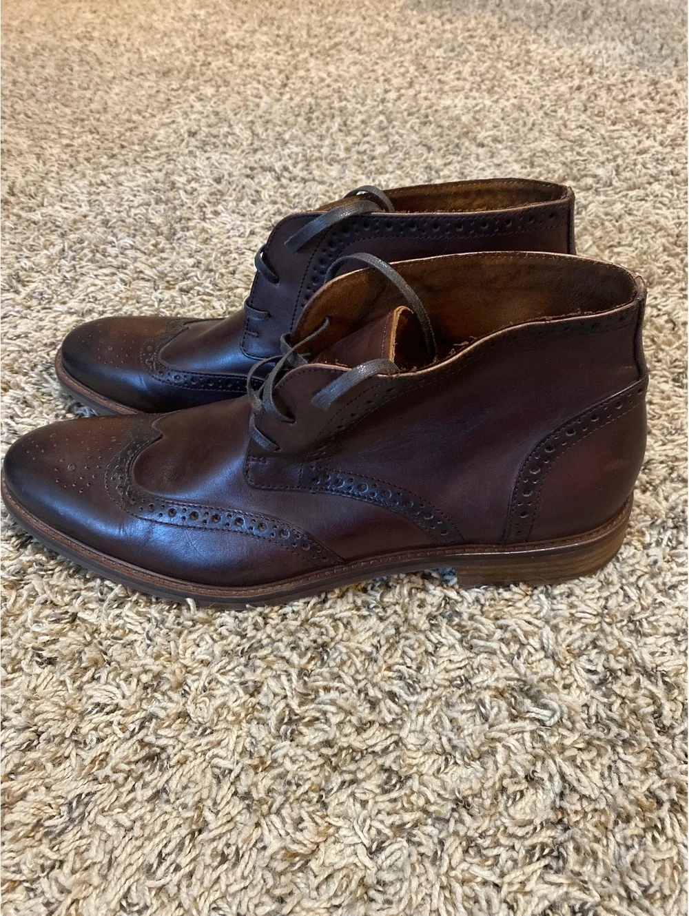 Blake Mckay Leather Wingtip Oxfords Mens Dark Brown